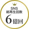 メダル画像2 SNS総再生回数 6億回