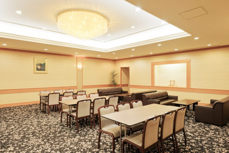 落合斎場の休憩室