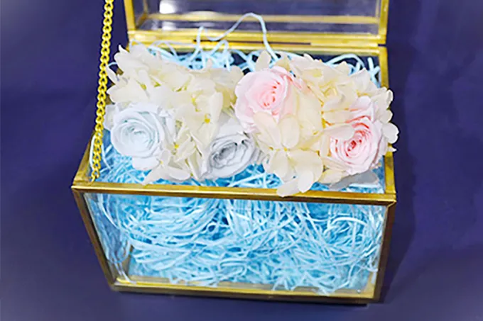 結婚指輪に代わる2つの花のリング