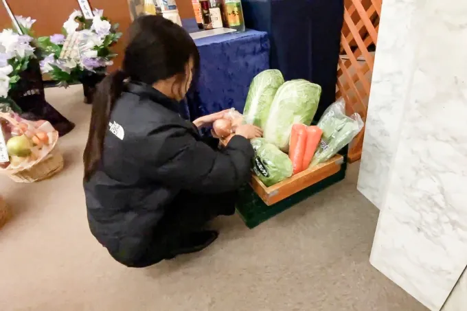 式場には本物の野菜も用意