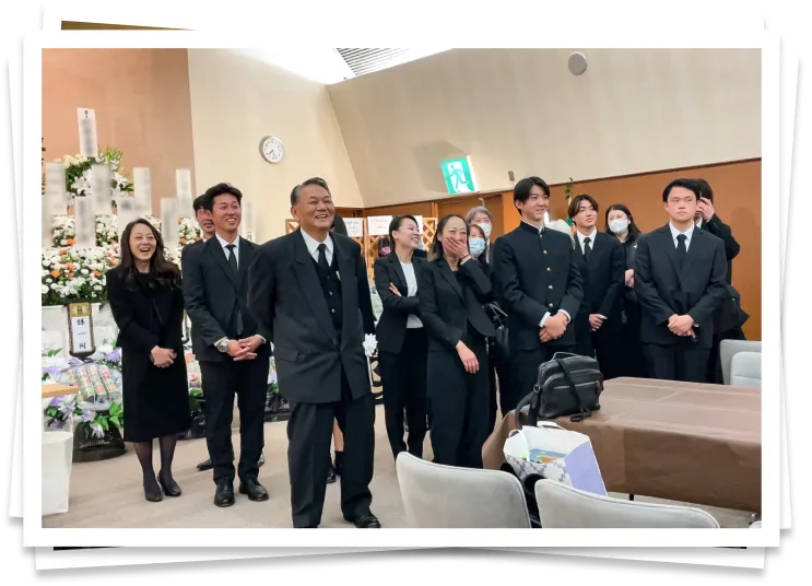 家族全員で感謝を伝える様子